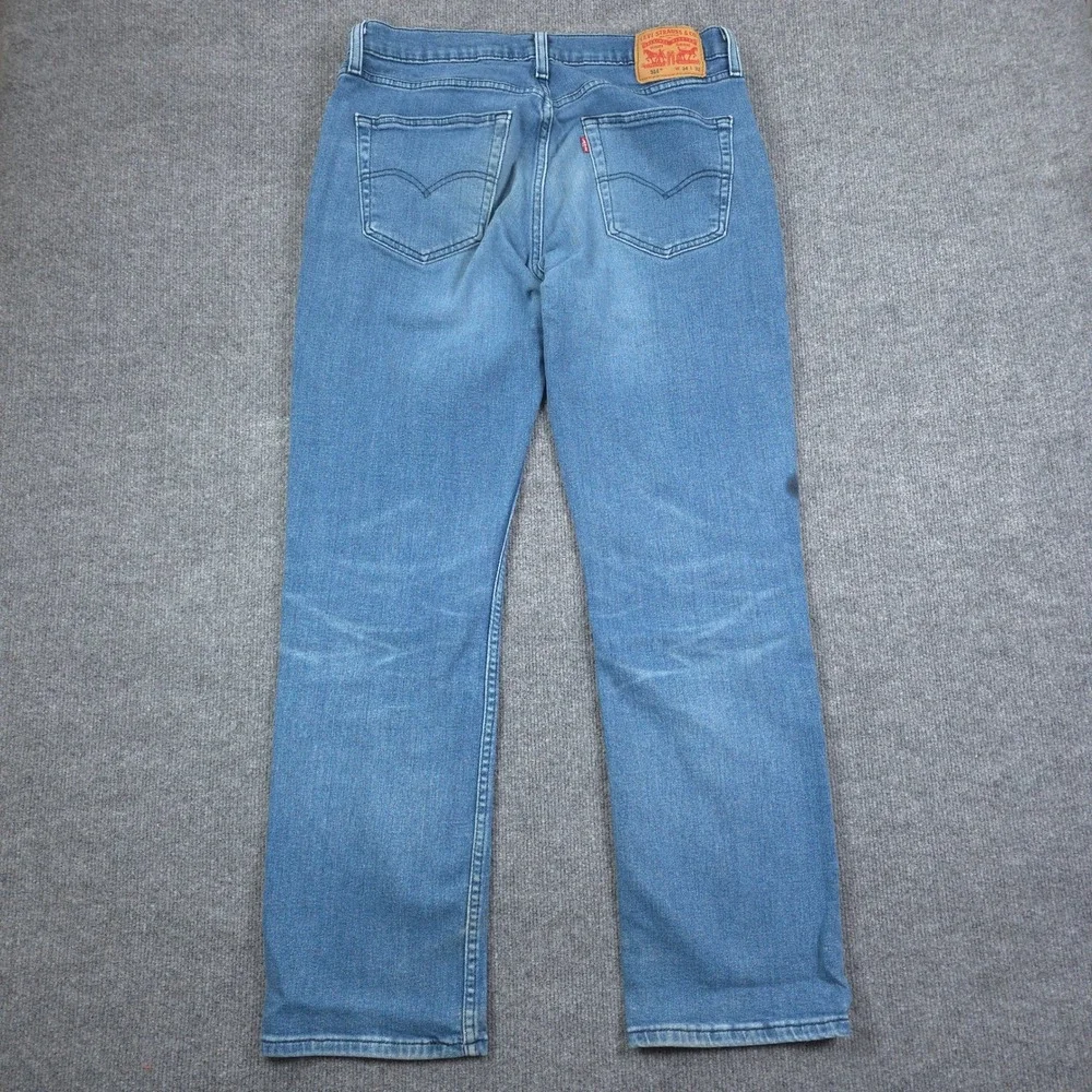 Levis 514 Straight Jeans Mens 34x32 Blue Denim Stretch Casual Light Wash